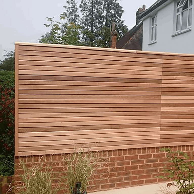 Cequence Slatted Cedar Fence Panel Square Edge Slats Contemporary