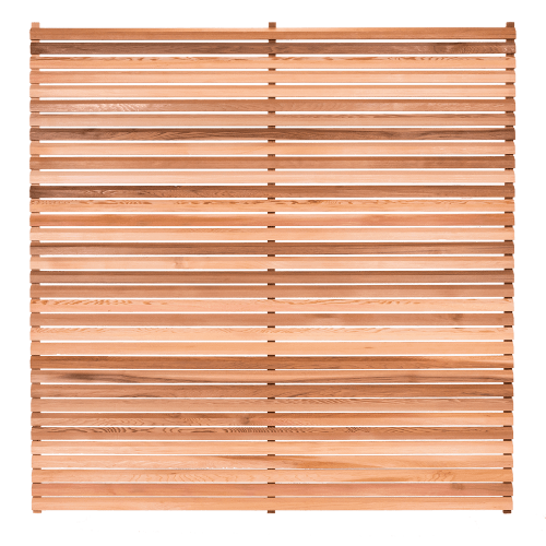 Bavel Edge Slatted Cedar Fence Panel