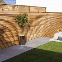 Bevel Edge Cedar Slatted Fence Panel