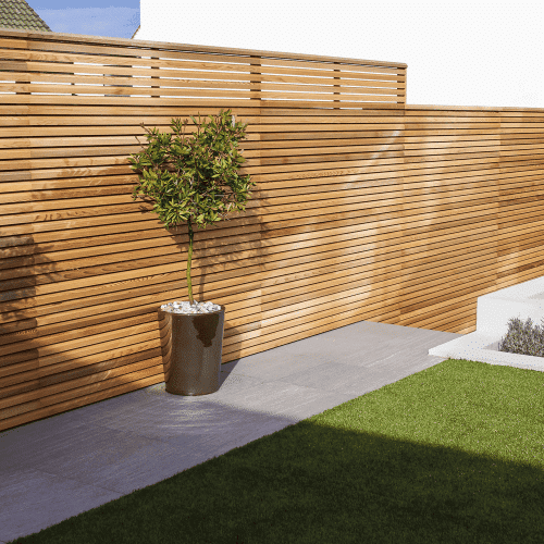 Bevel Edge Cedar Slatted Fence Panel