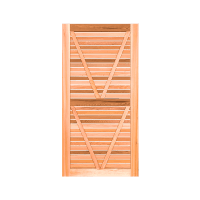 Rear of a slatted cedar gate