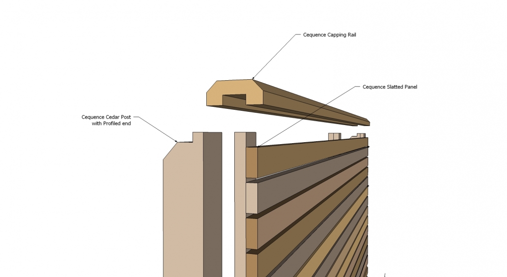 Bevel Edge Cedar Slatted Fence Panel