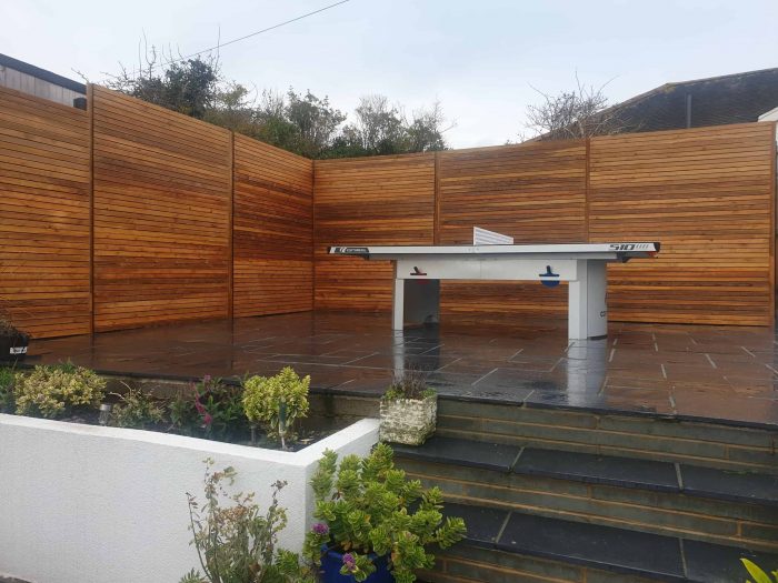 183cm Wide Treated Redwood Venetian Slatted Fence Panels