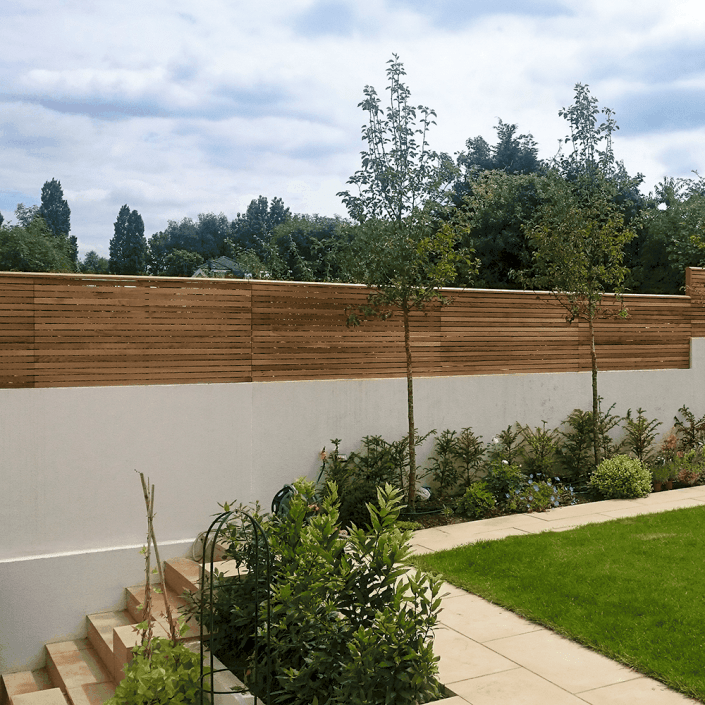 Cequence Venetian Redwood Stackable Slatted Fence Panel