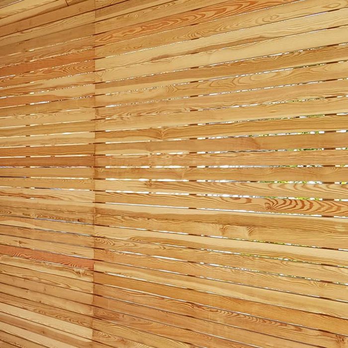 Cequence Slatted Siberian Larch Fence Panel Example