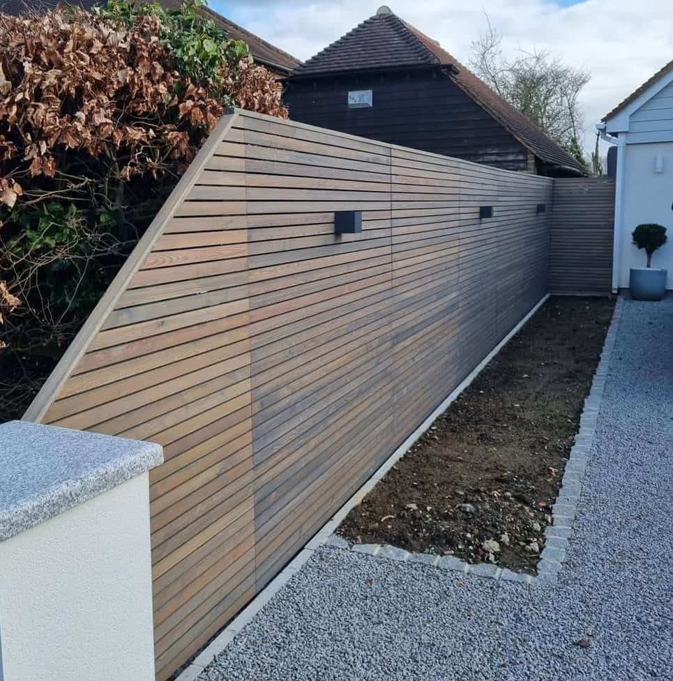 Drift Larch Slatted Fence Panels