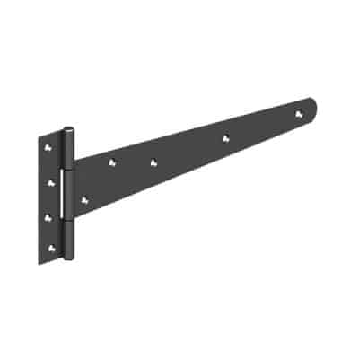 Strong Tee Hinge 300mm - Black - Ideal for Redwood & Larch Gates