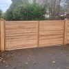 Contemporary Double Driveway Gates - Western Red Cedar
