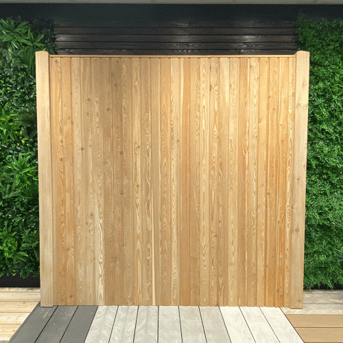 larch T & G fence panel with posts