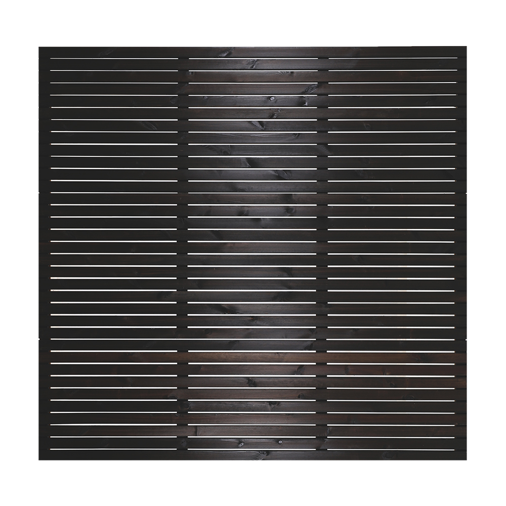 Black slatted fence panel 180cm x 180cm