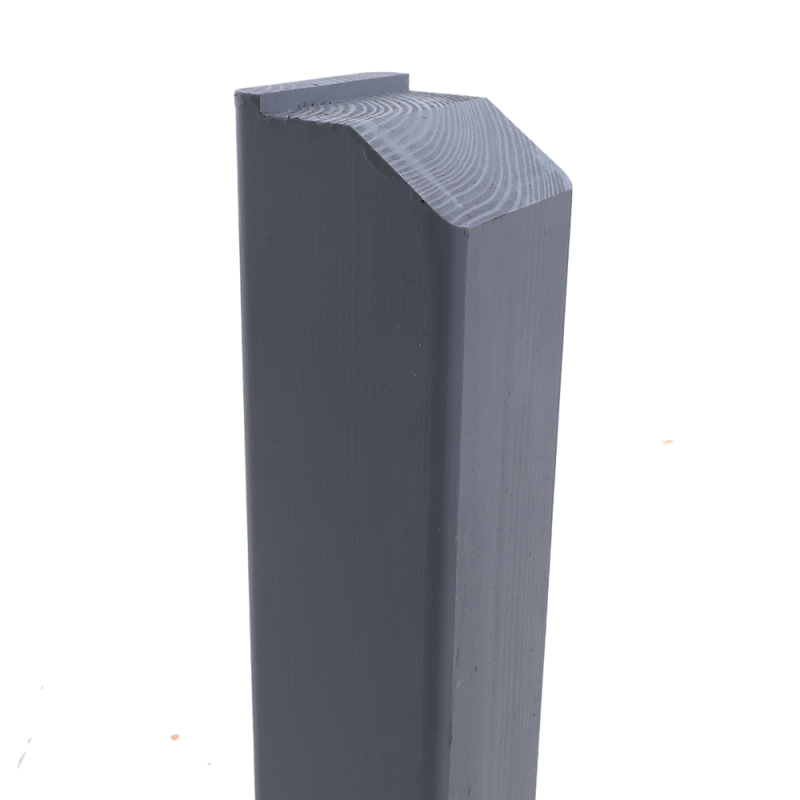 An Anthracite Grey Classic Painted profiled top fence post