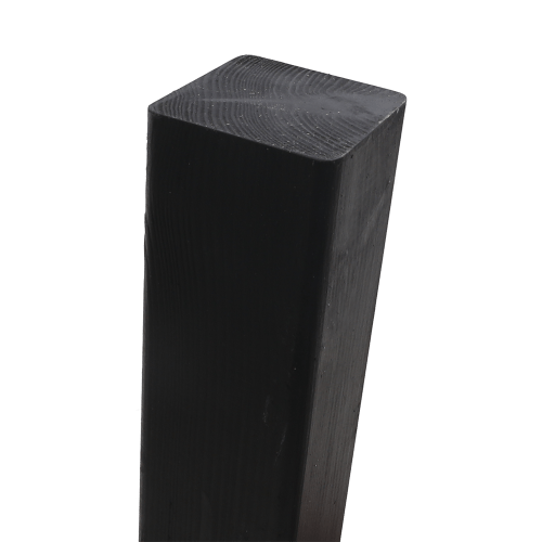 A Black Classic Painted Flat Top Fence Post