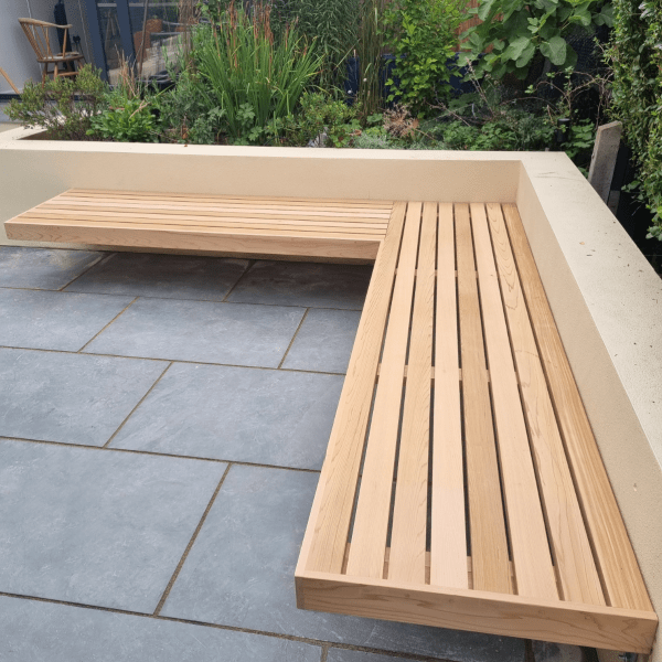 Slatted Cedar Garden Bench Seat Top | Contemporary Fencing