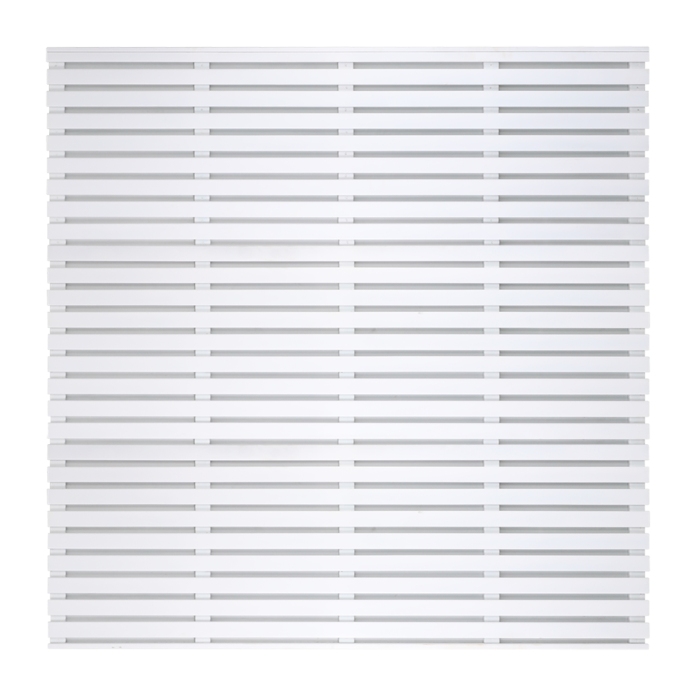 A Classic Painted white 180cm fence panel. Fitted with hit and miss style configuration.