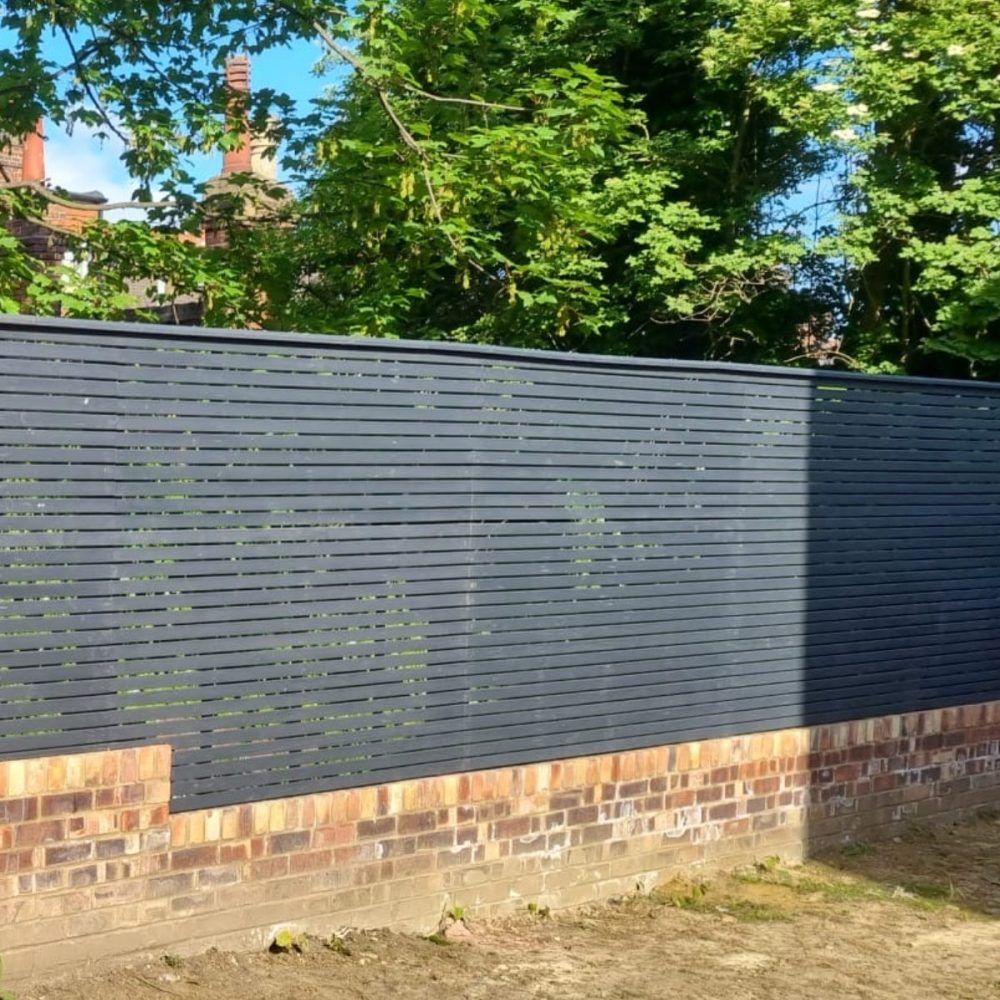 Anthracite grey fencing on a wall