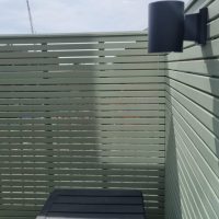 Green slatted fencing