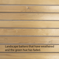 when green treated battens have driedout and have weathered they fade to a light golden brown.