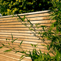 A close up of our high-quality fence slats.