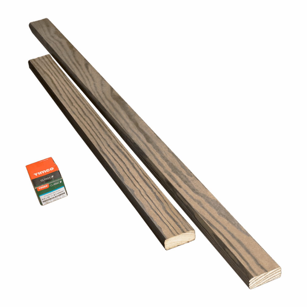 A Driftwood Grey fence adjuster kit.