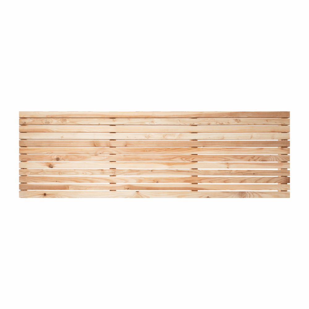a 2 ft high larch slatted fence panel