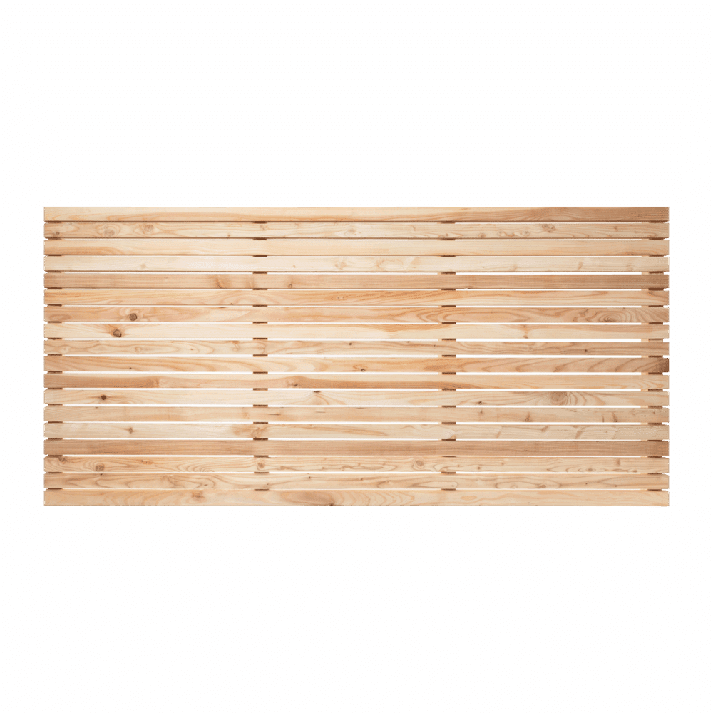 3 ft high slatted fencing made from European Larch