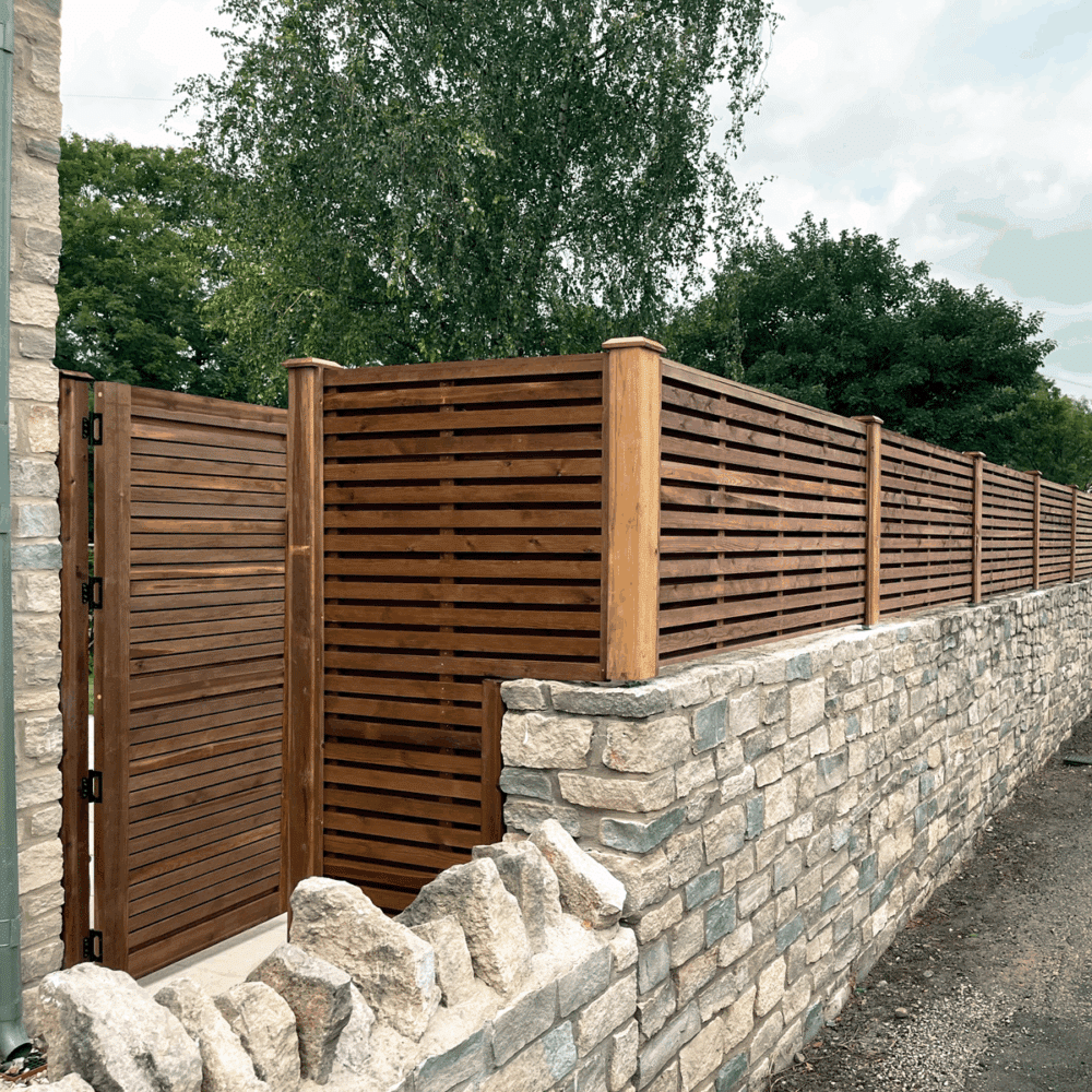 redwood gate in a double sided design